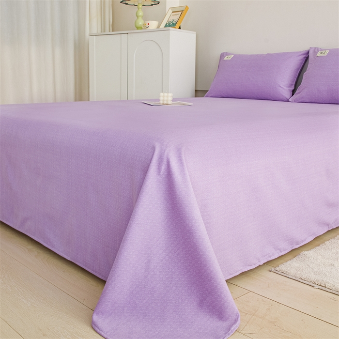 91家纺网 家纺一手货源 找家纺 宝时兰 2025新款纯色全棉加厚生态喷气纯棉床单学生单床单 纯色-紫