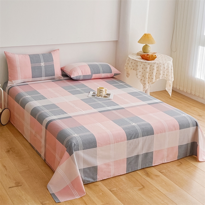 91家纺网 家纺一手货源 找家纺 宝时兰 2025新款纯色全棉加厚生态喷气纯棉床单学生单床单 欧风盛典