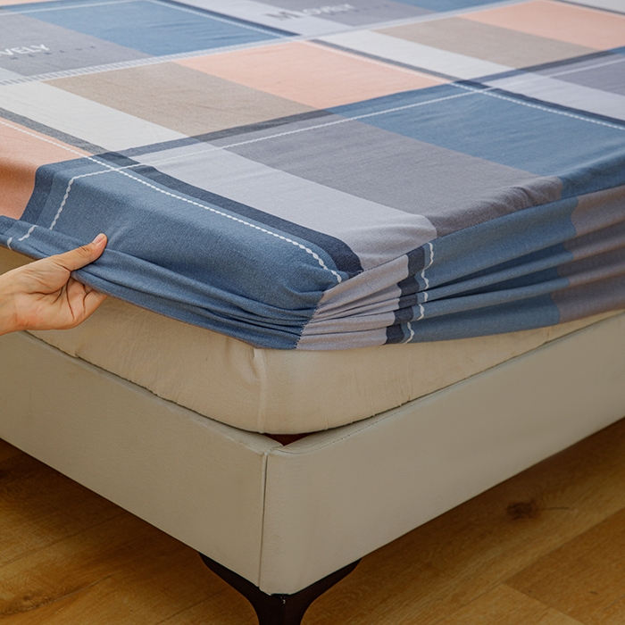 91家纺网 家纺一手货源 找家纺 宝时兰 2025新款A类加厚全棉床笠-印花款 卡希尔-蓝