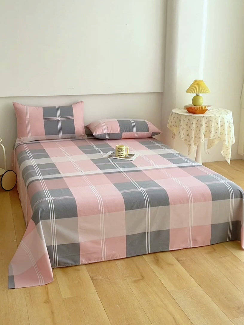 91家纺网 家纺一手货源 找家纺 宝时兰 2025新款纯色全棉加厚生态喷气纯棉床单学生单床单 欧风盛典