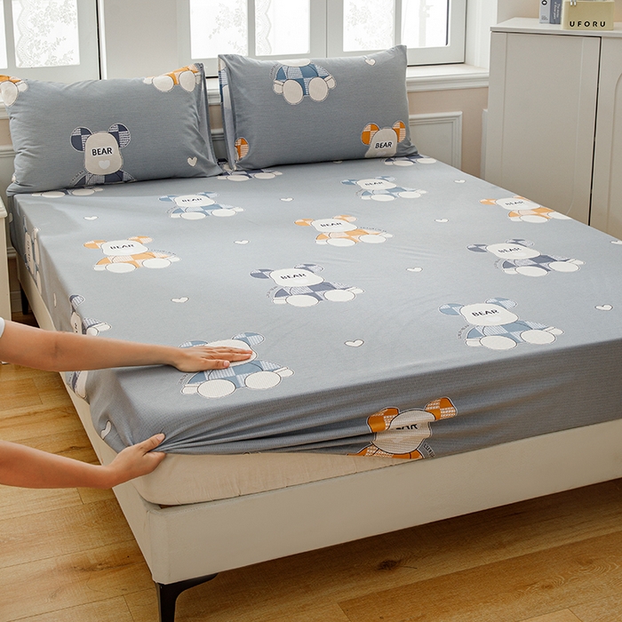 91家纺网 家纺一手货源 找家纺 宝时兰 2025新款A类加厚全棉床笠-印花款 玩偶熊