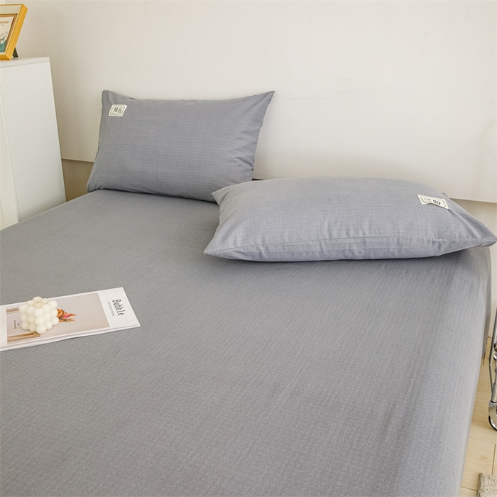 91家纺网 家纺一手货源 找家纺 宝时兰 2025新款纯色全棉加厚生态喷气纯棉床单学生单床单 纯色-灰