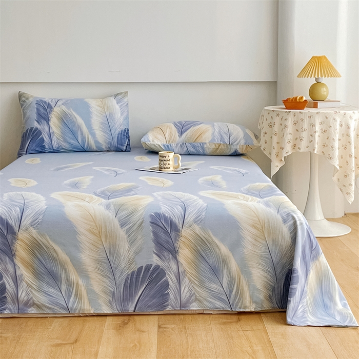 91家纺网 家纺一手货源 找家纺 宝时兰 2025新款纯色全棉加厚生态喷气纯棉床单学生单床单 香染