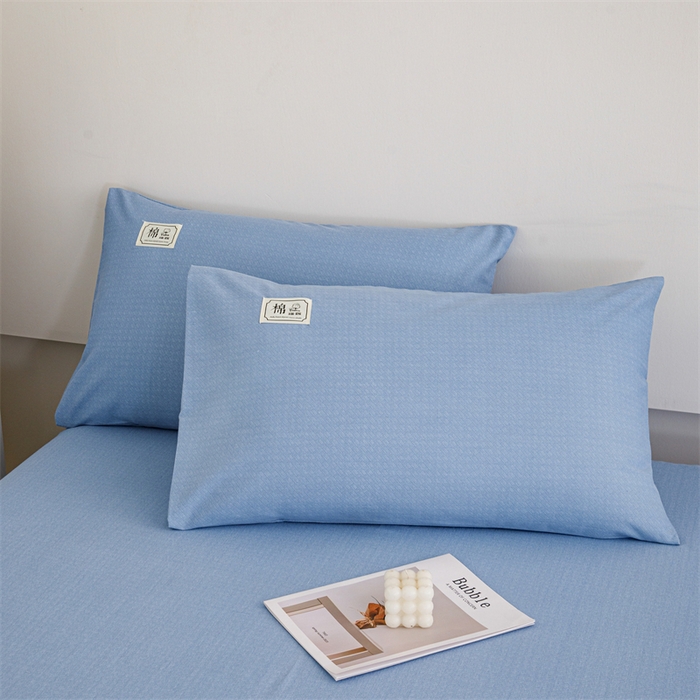 91家纺网 家纺一手货源 找家纺 宝时兰 2025新款纯色全棉加厚生态喷气纯棉床单学生单床单 纯色-蓝