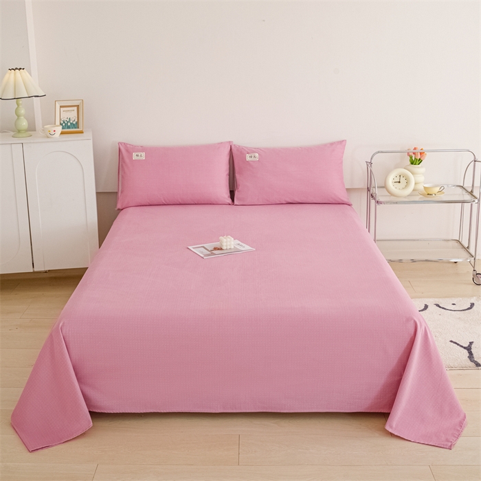 91家纺网 家纺一手货源 找家纺 宝时兰 2025新款纯色全棉加厚生态喷气纯棉床单学生单床单 纯色-豆沙粉