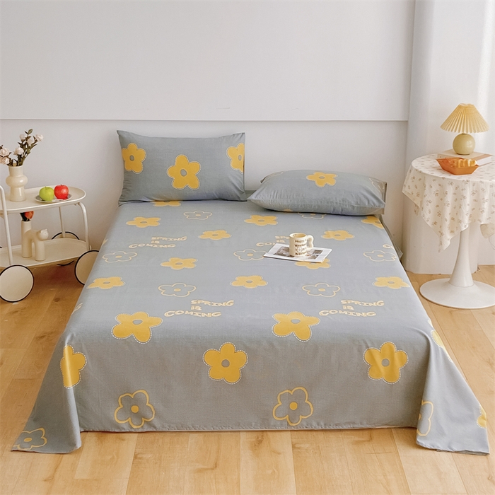 91家纺网 家纺一手货源 找家纺 宝时兰 2025新款纯色全棉加厚生态喷气纯棉床单学生单床单 花蜜