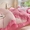 91家纺网 家纺一手货源 找家纺 苏木年华 2024新款水洗棉竖条纹泡泡纱小清新花边四件套 泡泡纱- 蜜桃粉