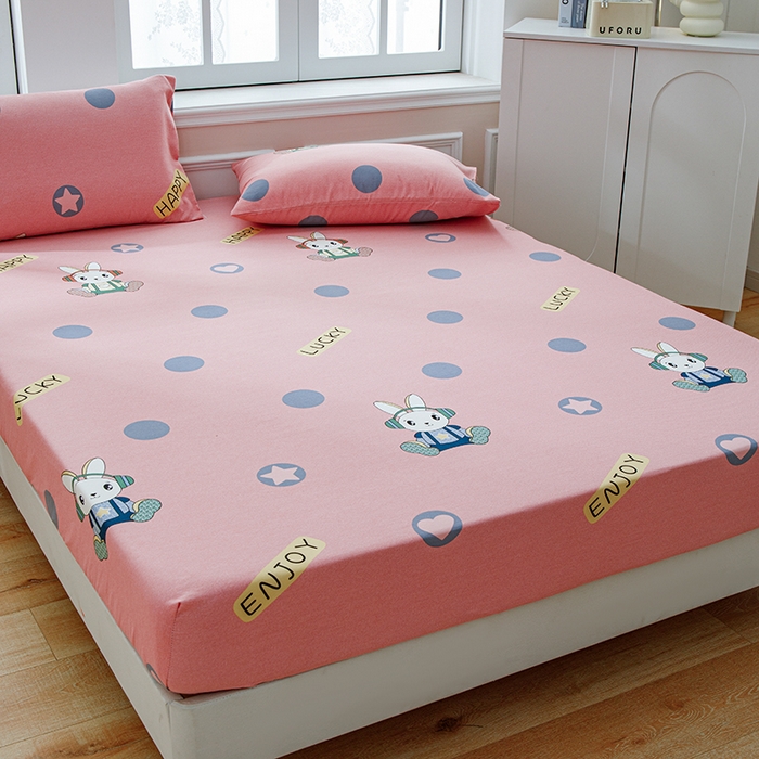 91家纺网 家纺一手货源 找家纺 宝时兰 2025新款A类加厚全棉床笠-印花款 兔梦心语