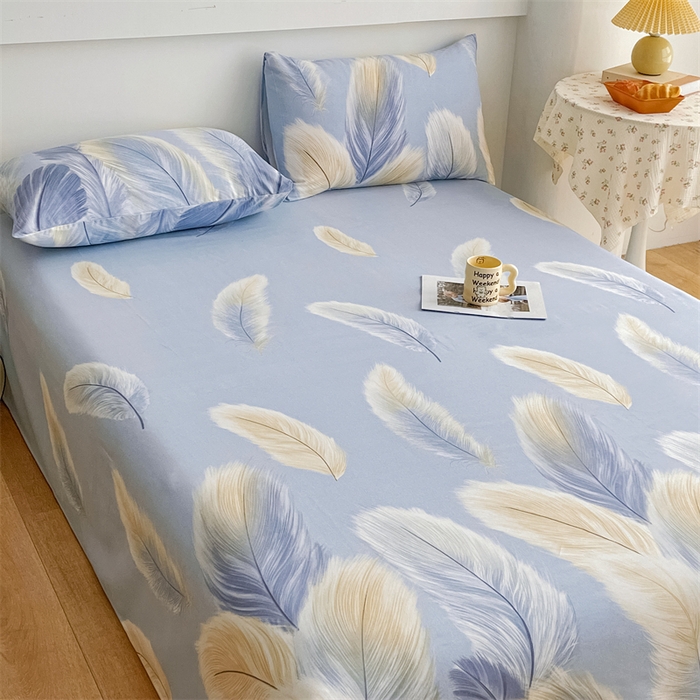 91家纺网 家纺一手货源 找家纺 宝时兰 2025新款纯色全棉加厚生态喷气纯棉床单学生单床单 香染