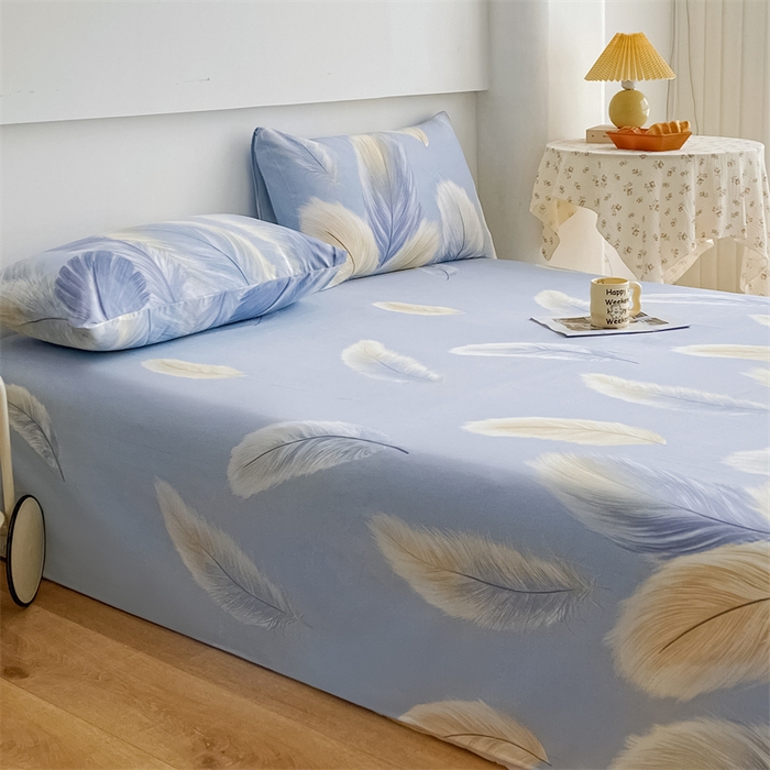 91家纺网 家纺一手货源 找家纺 宝时兰 2025新款纯色全棉加厚生态喷气纯棉床单学生单床单 香染