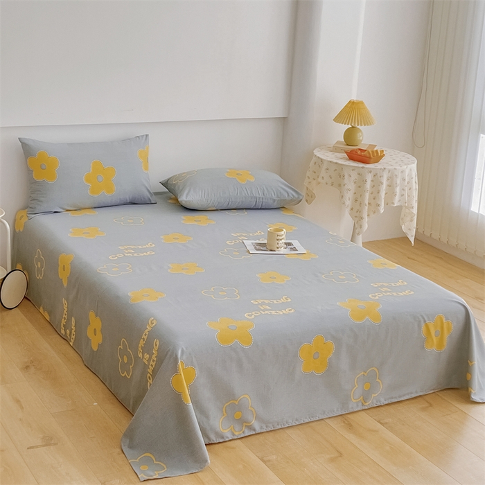 91家纺网 家纺一手货源 找家纺 宝时兰 2025新款纯色全棉加厚生态喷气纯棉床单学生单床单 花蜜