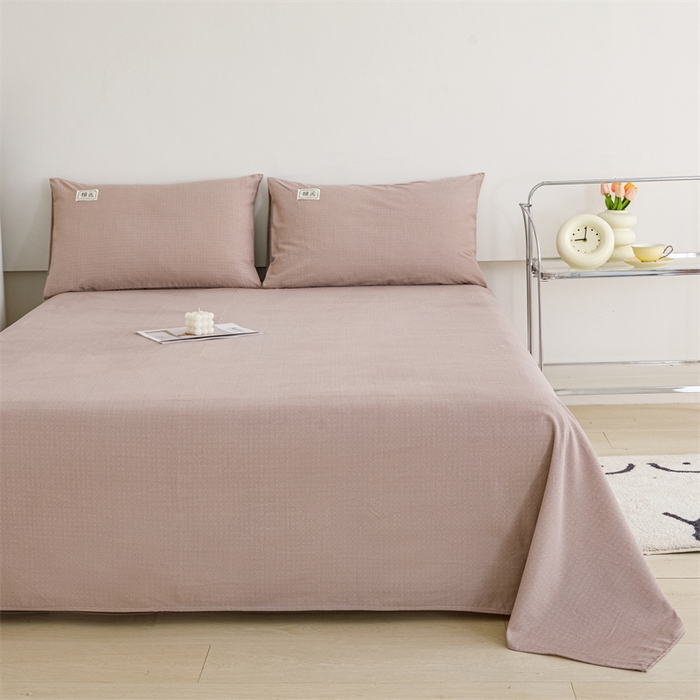 91家纺网 家纺一手货源 找家纺 宝时兰 2025新款纯色全棉加厚生态喷气纯棉床单学生单床单 纯色-卡其