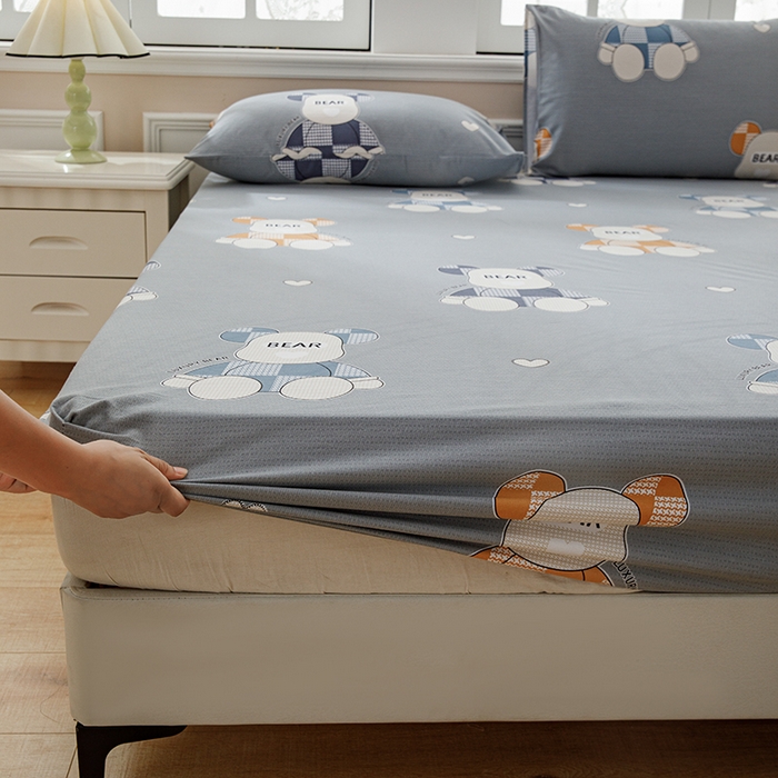 91家纺网 家纺一手货源 找家纺 宝时兰 2025新款A类加厚全棉床笠-印花款 玩偶熊