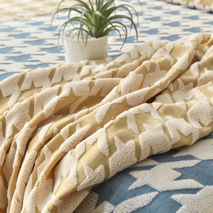 91家纺网 家纺一手货源 找家纺 （总）千彤沙发垫 2024常规款粗线棉麻千鸟格沙发套