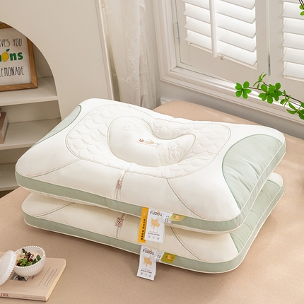 91家纺网 家纺一手货源 找家纺 （总）织布人 2024新款枕芯云朵软糯福豆乳胶定型护颈保健羽丝绒枕头枕芯