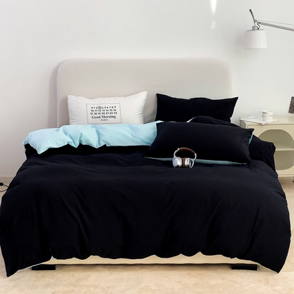 91家纺网 家纺一手货源 找家纺 （总）梦家居 2024新款全棉水洗棉混搭四件套-冰岛系列