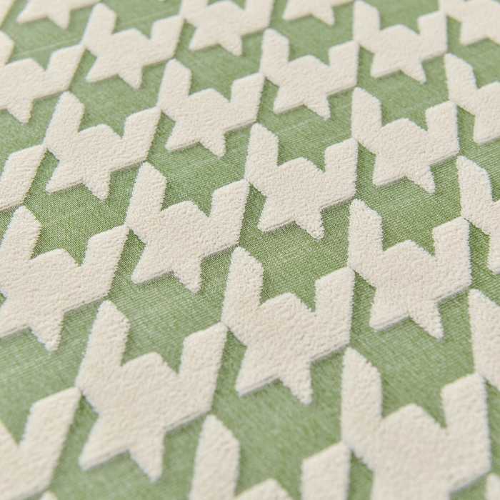 91家纺网 家纺一手货源 找家纺 千彤沙发垫 2024常规款粗线棉麻千鸟格沙发套 绿色