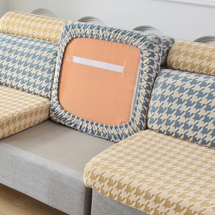 91家纺网 家纺一手货源 找家纺 （总）千彤沙发垫 2024常规款粗线棉麻千鸟格沙发套