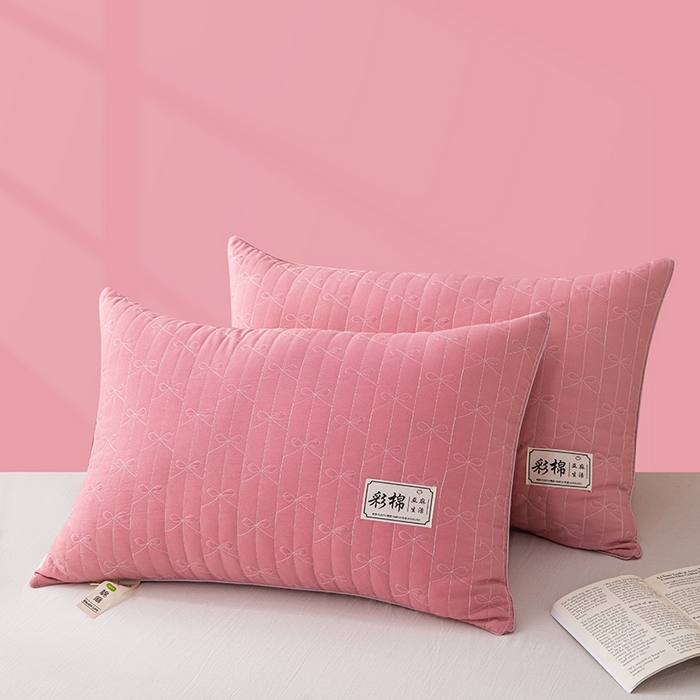 91家纺网 家纺一手货源 找家纺 织布人 2024新款枕芯绗缝水洗棉麻亚麻生活立体枕头护颈椎助睡眠枕芯 亚麻生活-单边中枕红色48*74cm