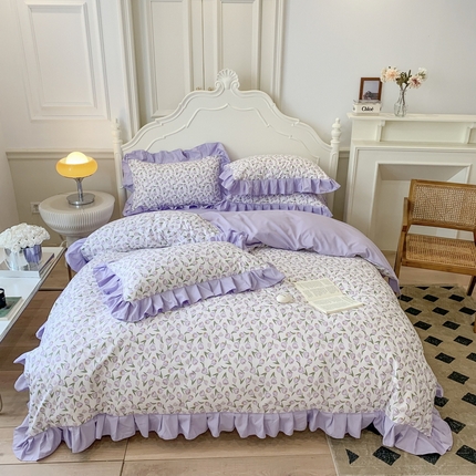 91家纺网 家纺一手货源 找家纺 （总）吾欢心 2025新款法式A类有氧双层纱四件套