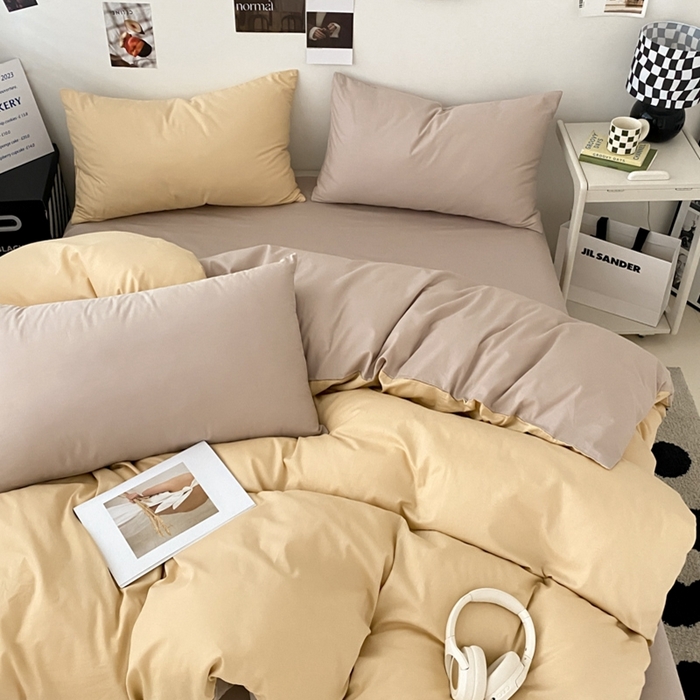 91家纺网 家纺一手货源 找家纺 三朵家纺 2024新款春夏13372全棉精梳棉混搭四件套 奶卡