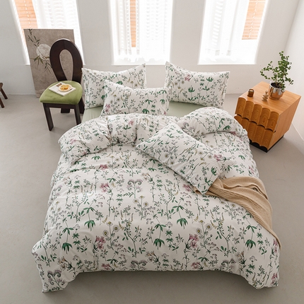 91家纺网 家纺一手货源 找家纺 （总）倾慕家纺 2024新款典雅风全棉13370简约印花系列四件套