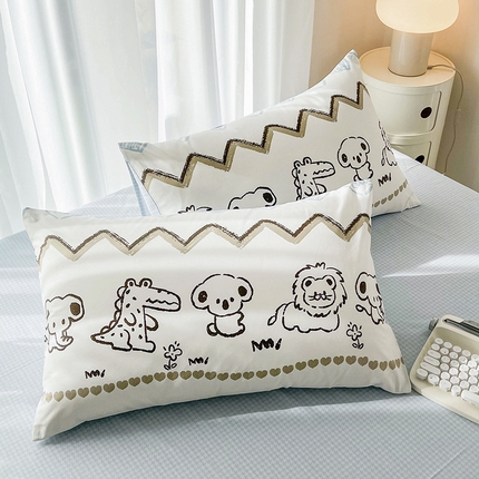 倾慕家纺 2024新款时尚风全棉13070亲肤印花系列单枕套 布拉格调