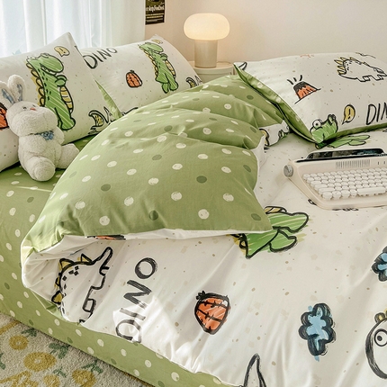 91家纺网 家纺一手货源 找家纺 （总）倾慕家纺 2024新款时尚风全棉13070亲肤印花系列单被套