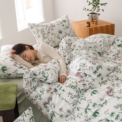 91家纺网 家纺一手货源 找家纺 倾慕家纺 2024新款典雅风全棉13370简约印花系列单被套 千寻