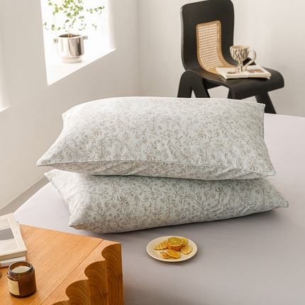 91家纺网 家纺一手货源 找家纺 （总）倾慕家纺 2024新款典雅风全棉13370简约印花系列单枕套