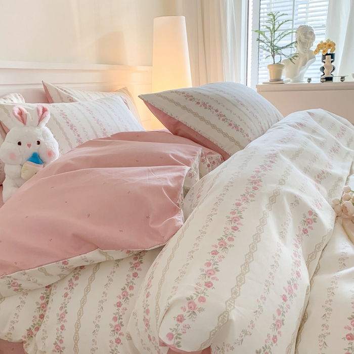 91家纺网 家纺一手货源 找家纺 澳萝拉 2024新款全棉40支13070碎花系列单被套 玫瑰物语