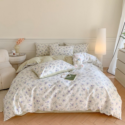 91家纺网 家纺一手货源 找家纺 澳萝拉 2024新款全棉40支13070碎花系列单被套 花小莱-兰