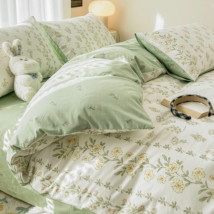 倾慕家纺 2024新款时尚风全棉13070亲肤印花系列单被套 花语时光