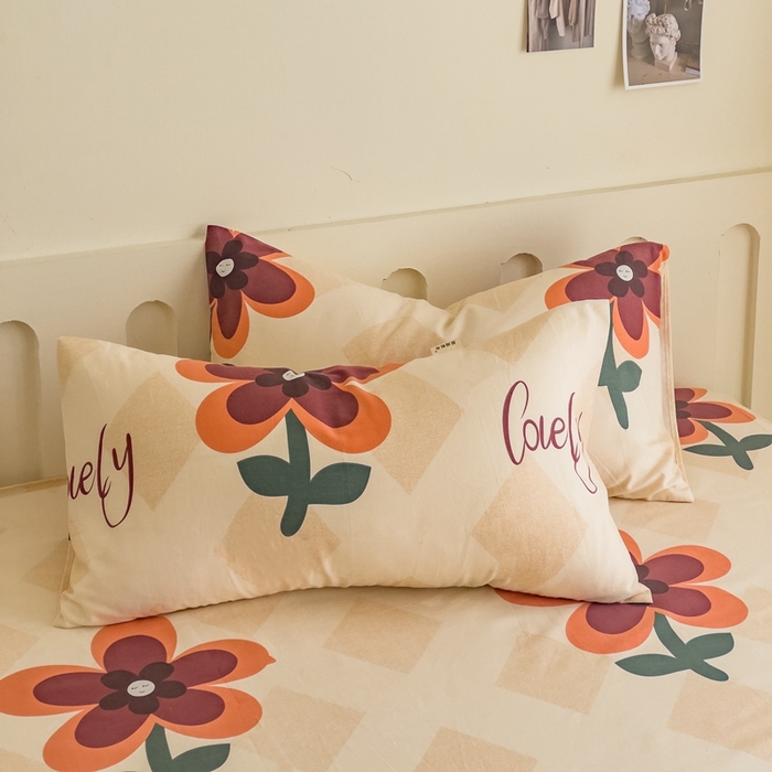 91家纺网 家纺一手货源 找家纺 棉乐町家居 2025新款全棉老粗布床单 花随