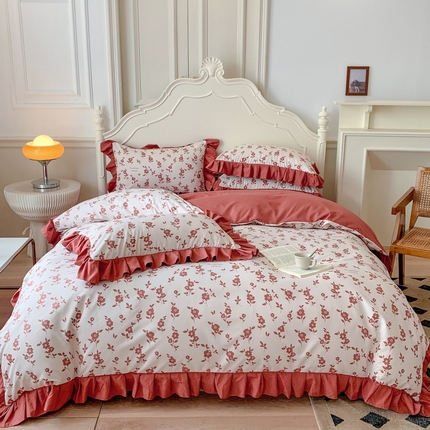 91家纺网 家纺一手货源 找家纺 （总）吾欢心 2025新款法式A类有氧双层纱四件套