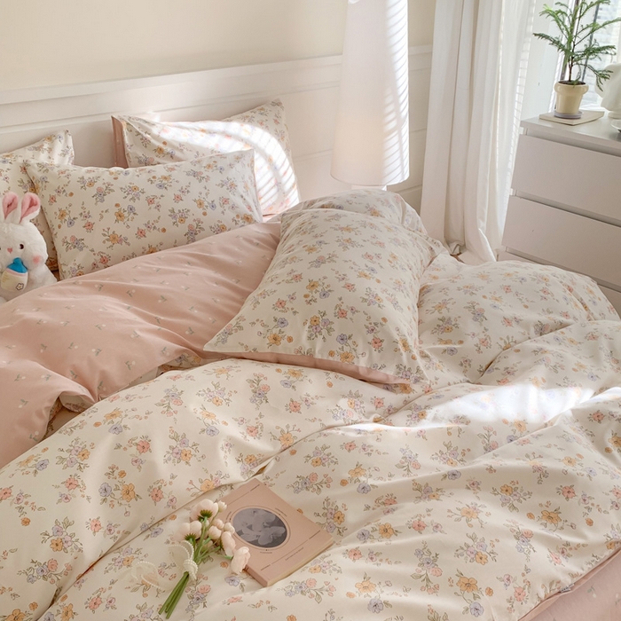 91家纺网 家纺一手货源 找家纺 澳萝拉 2024新款全棉40支13070碎花系列单被套 花小莱-粉