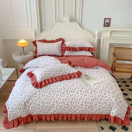 91家纺网 家纺一手货源 找家纺 （总）吾欢心 2025新款法式A类有氧双层纱四件套