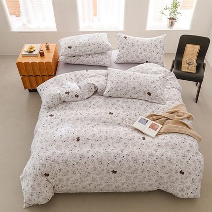 91家纺网 家纺一手货源 找家纺 （总）倾慕家纺 2024新款典雅风全棉13370简约印花系列四件套