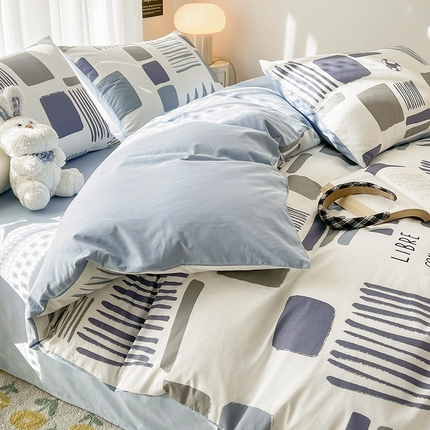 91家纺网 家纺一手货源 找家纺 （总）倾慕家纺 2024新款时尚风全棉13070亲肤印花系列单被套