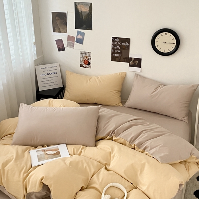 91家纺网 家纺一手货源 找家纺 三朵家纺 2024新款春夏13372全棉精梳棉混搭四件套 奶卡