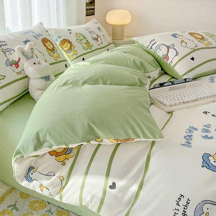 91家纺网 家纺一手货源 找家纺 （总）倾慕家纺 2024新款时尚风全棉13070亲肤印花系列单被套