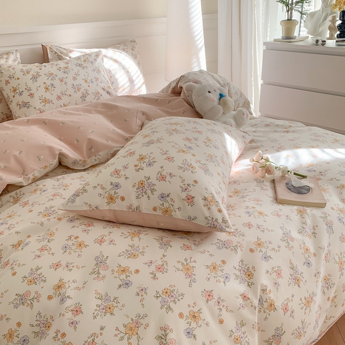 91家纺网 家纺一手货源 找家纺 澳萝拉 2024新款全棉40支13070碎花系列单被套 花小莱-粉