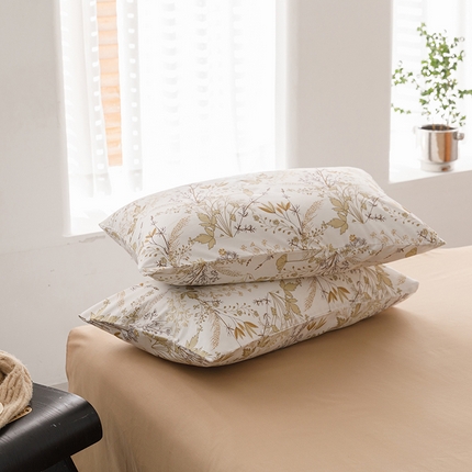 倾慕家纺 2024新款典雅风全棉13370简约印花系列单枕套 桂语