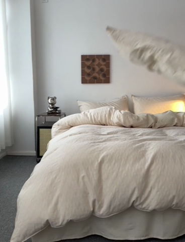 91家纺网 家纺一手货源 找家纺 宜代光年 2024新款60s全棉三层纱四件套 威廉