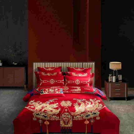 91家纺网 家纺一手货源 找家纺 （总）2024新款全棉100支贡缎提花四件套-挚爱系列 棚拍