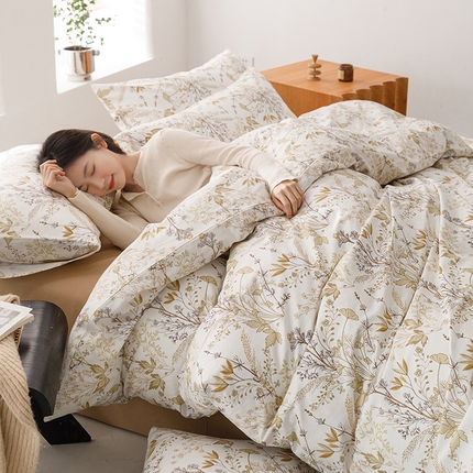 91家纺网 家纺一手货源 找家纺 （总）倾慕家纺 2024新款典雅风全棉13370简约印花系列单被套