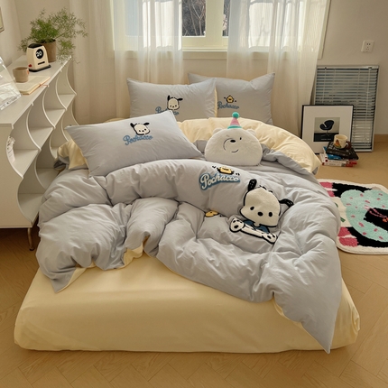 91家纺网 家纺一手货源 找家纺 （总）三朵家纺 2024新款春夏全棉三丽鸥毛巾绣四件套