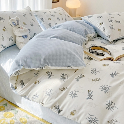 91家纺网 家纺一手货源 找家纺 （总）倾慕家纺 2024新款时尚风全棉13070亲肤印花系列单被套