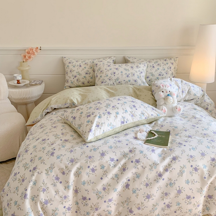 91家纺网 家纺一手货源 找家纺 澳萝拉 2024新款全棉40支13070碎花系列单被套 花小莱-兰