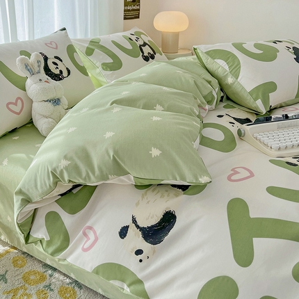 91家纺网 家纺一手货源 找家纺 （总）倾慕家纺 2024新款时尚风全棉13070亲肤印花系列单被套